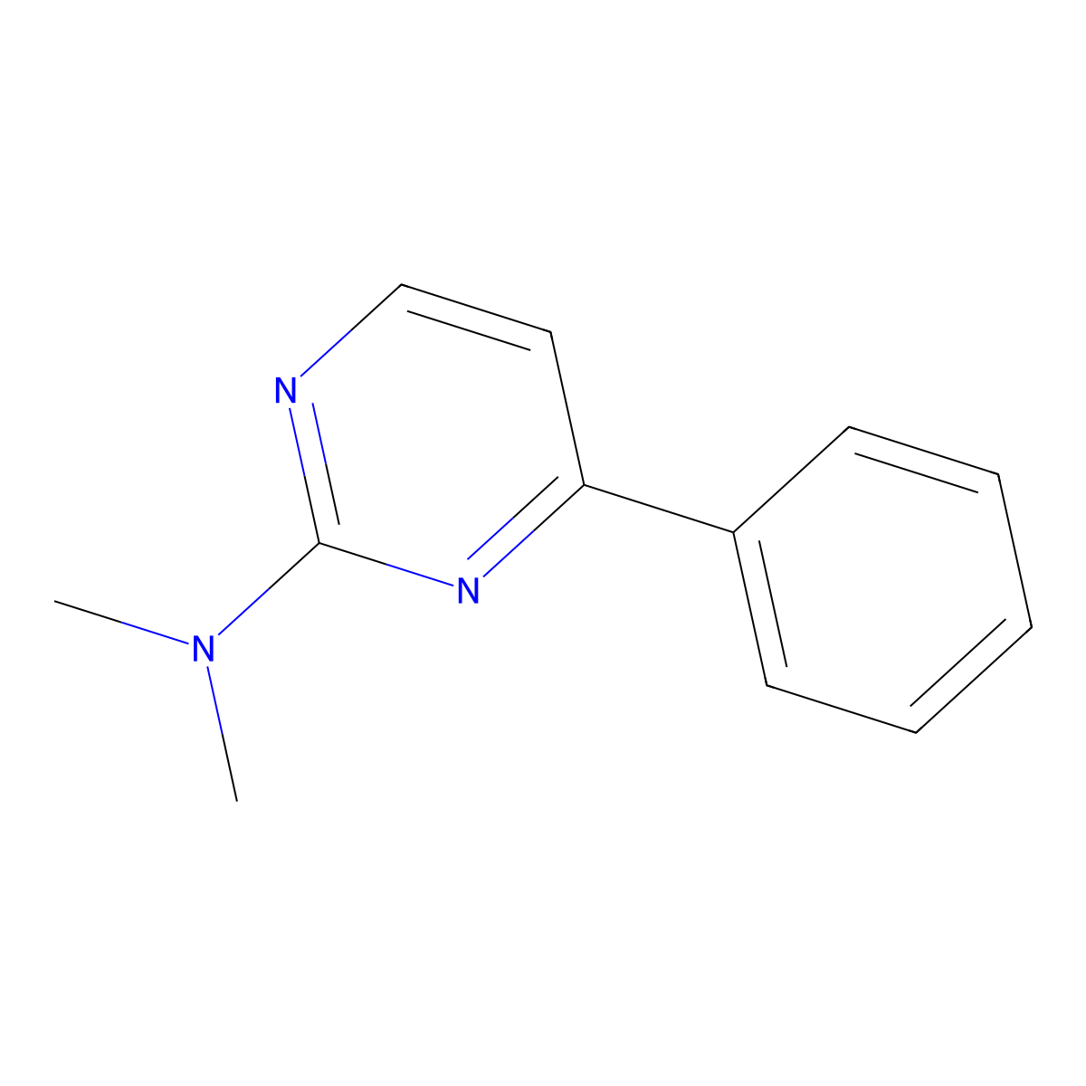 N,N-Dimethyl-4-phenylpyrimidin-2-amine molecular structure, CAS 83858-05-3