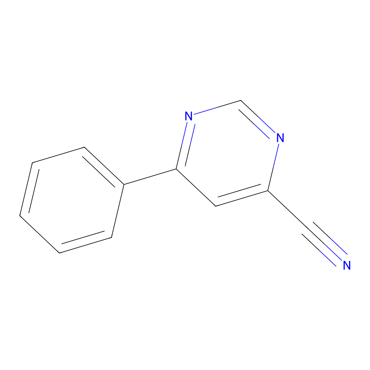 6-Phenylpyrimidine-4-carbonitrile molecular structure, CAS 83858-06-4