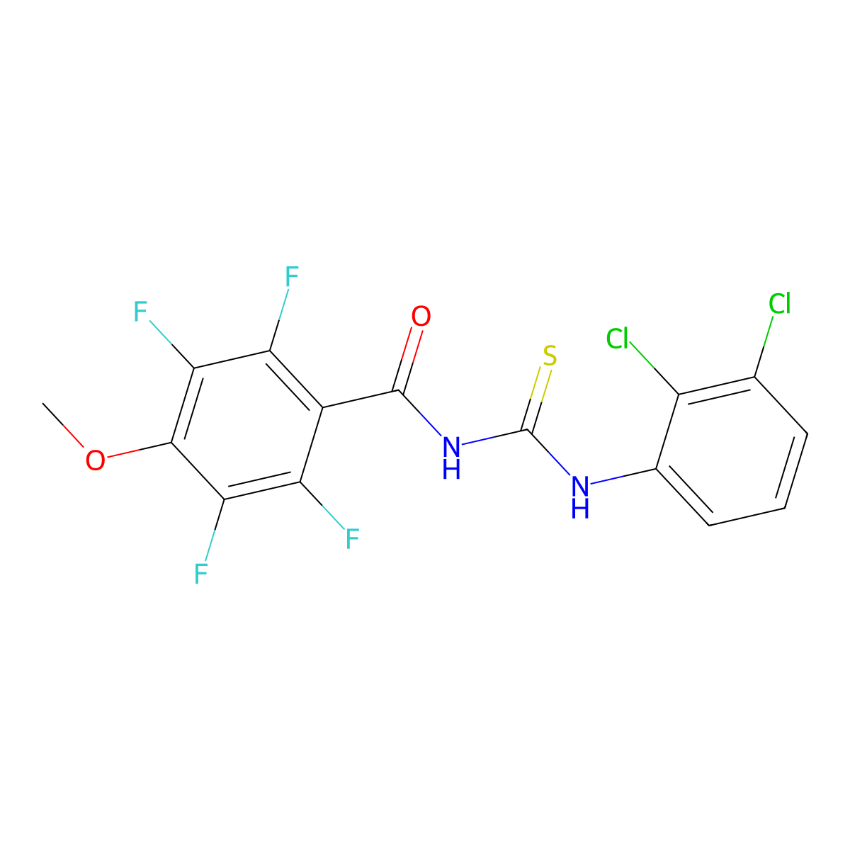 N-[(2,3-dichlorophenyl)carbamothioyl]-2,3,5,6-tetrafluoro-4-methoxybenzamide molecular structure, CAS 838583-46-3