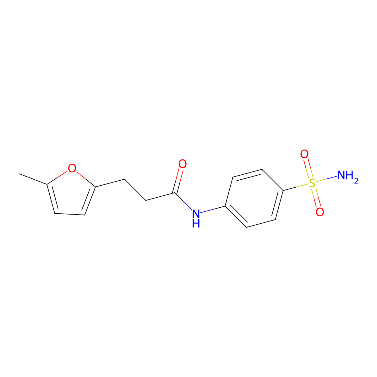 3-(5-methylfuran-2-yl)-N-(4-sulfamoylphenyl)propanamide molecular structure, CAS 838585-40-3