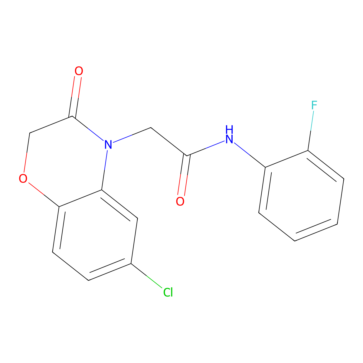 2-(6-chloro-3-oxo-1,4-benzoxazin-4-yl)-N-(2-fluorophenyl)acetamide molecular structure, CAS 838592-00-0