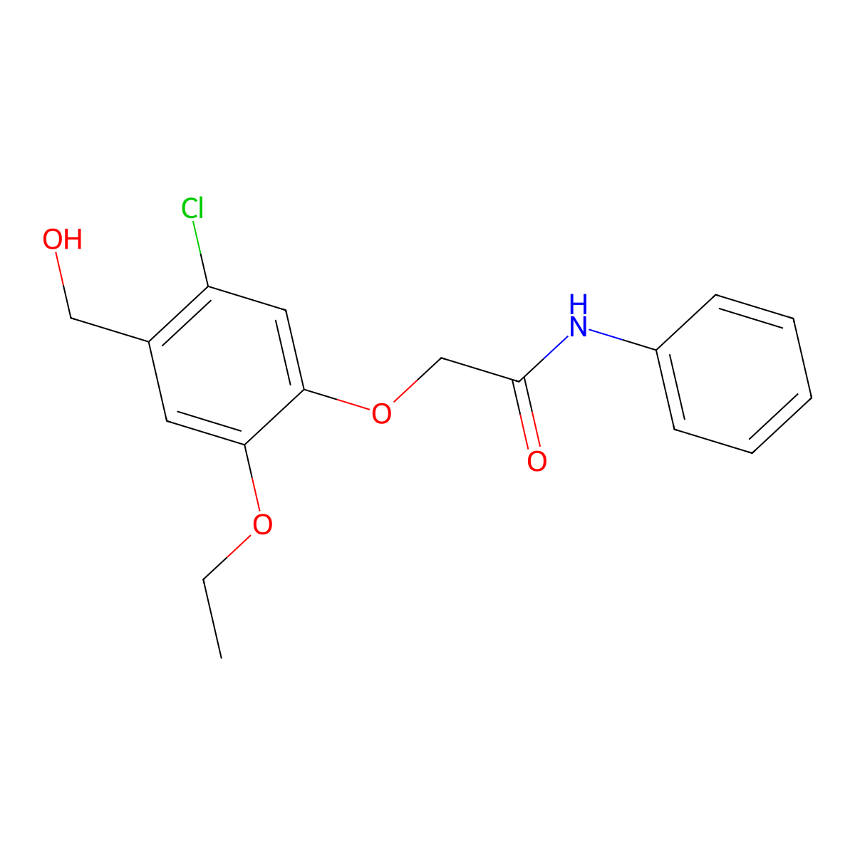 2-[5-chloro-2-ethoxy-4-(hydroxymethyl)phenoxy]-N-phenylacetamide molecular structure, CAS 838593-17-2