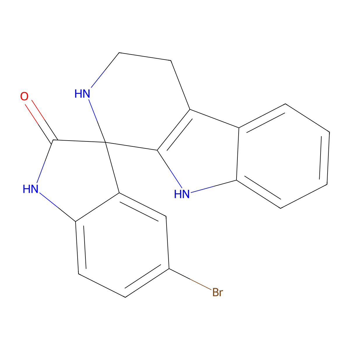 5'-bromo-2,3,4,9-tetrahydrospiro[beta-carboline-1,3'-indol]-2'(1'H)-one molecular structure, CAS 838598-75-7