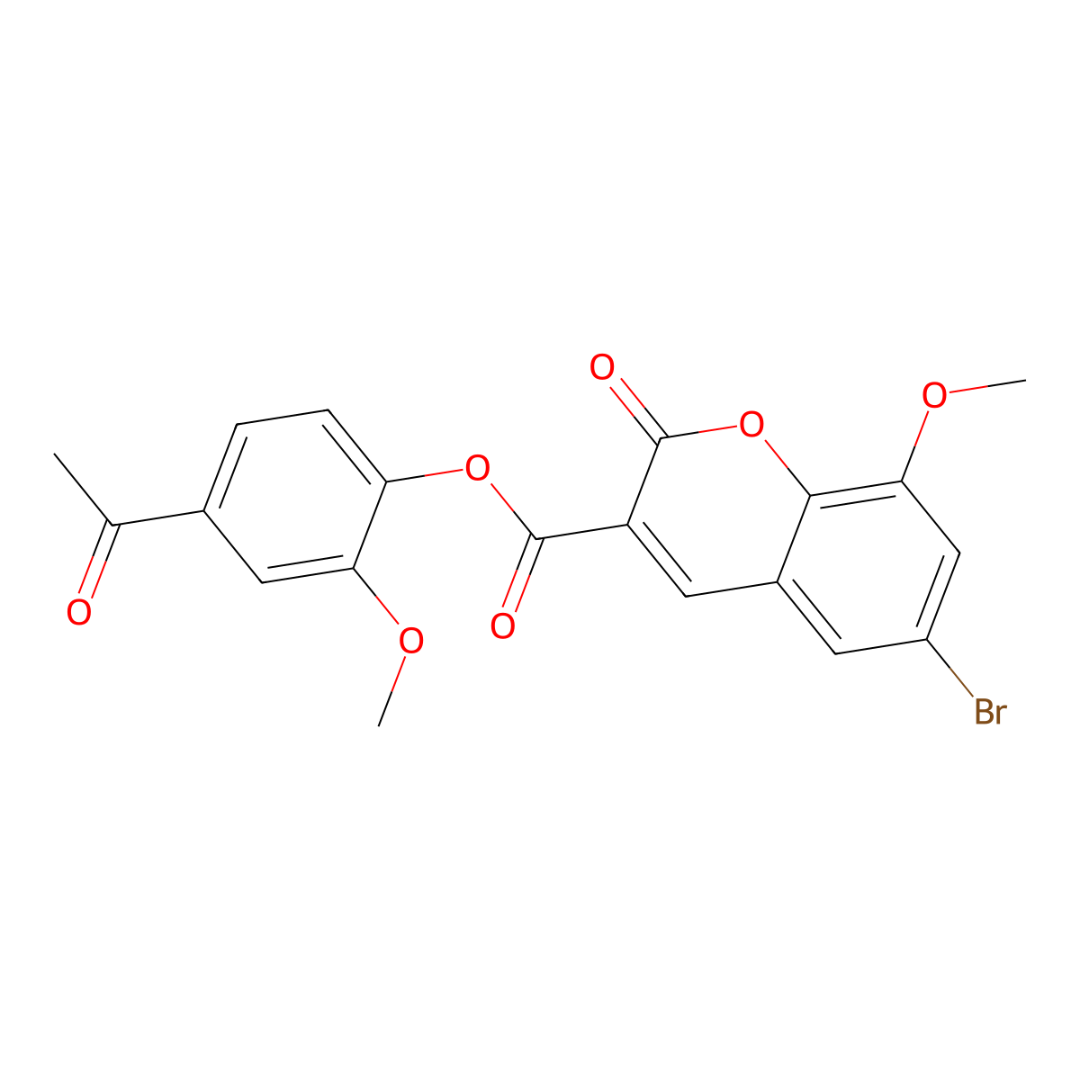 4-acetyl-2-methoxyphenyl 6-bromo-8-methoxy-2-oxo-2H-chromene-3-carboxylate molecular structure, CAS 838601-11-9