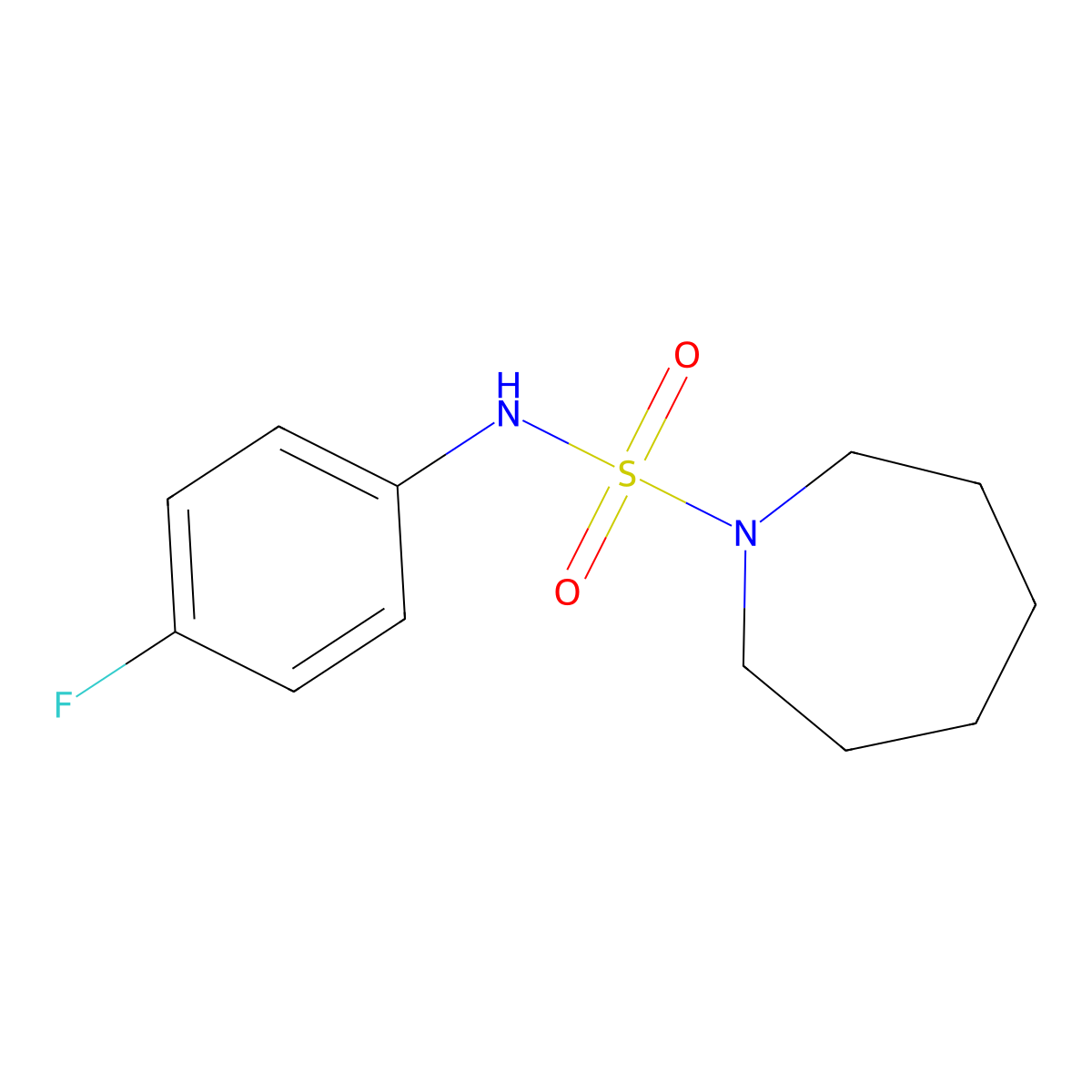 N-(4-fluorophenyl)azepane-1-sulfonamide molecular structure, CAS 838601-24-4