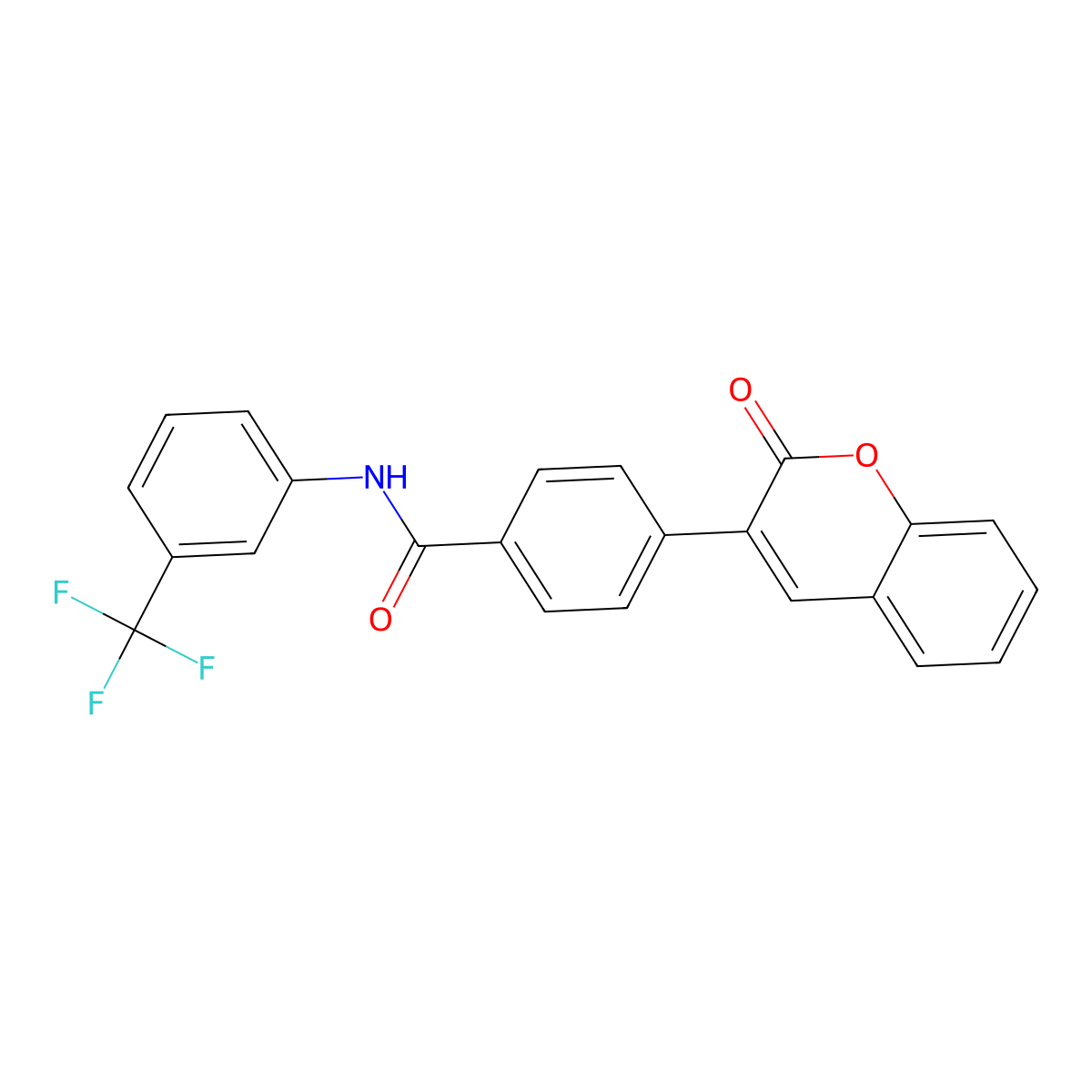 4-(2-oxo-2H-chromen-3-yl)-N-[3-(trifluoromethyl)phenyl]benzamide molecular structure, CAS 838605-22-4