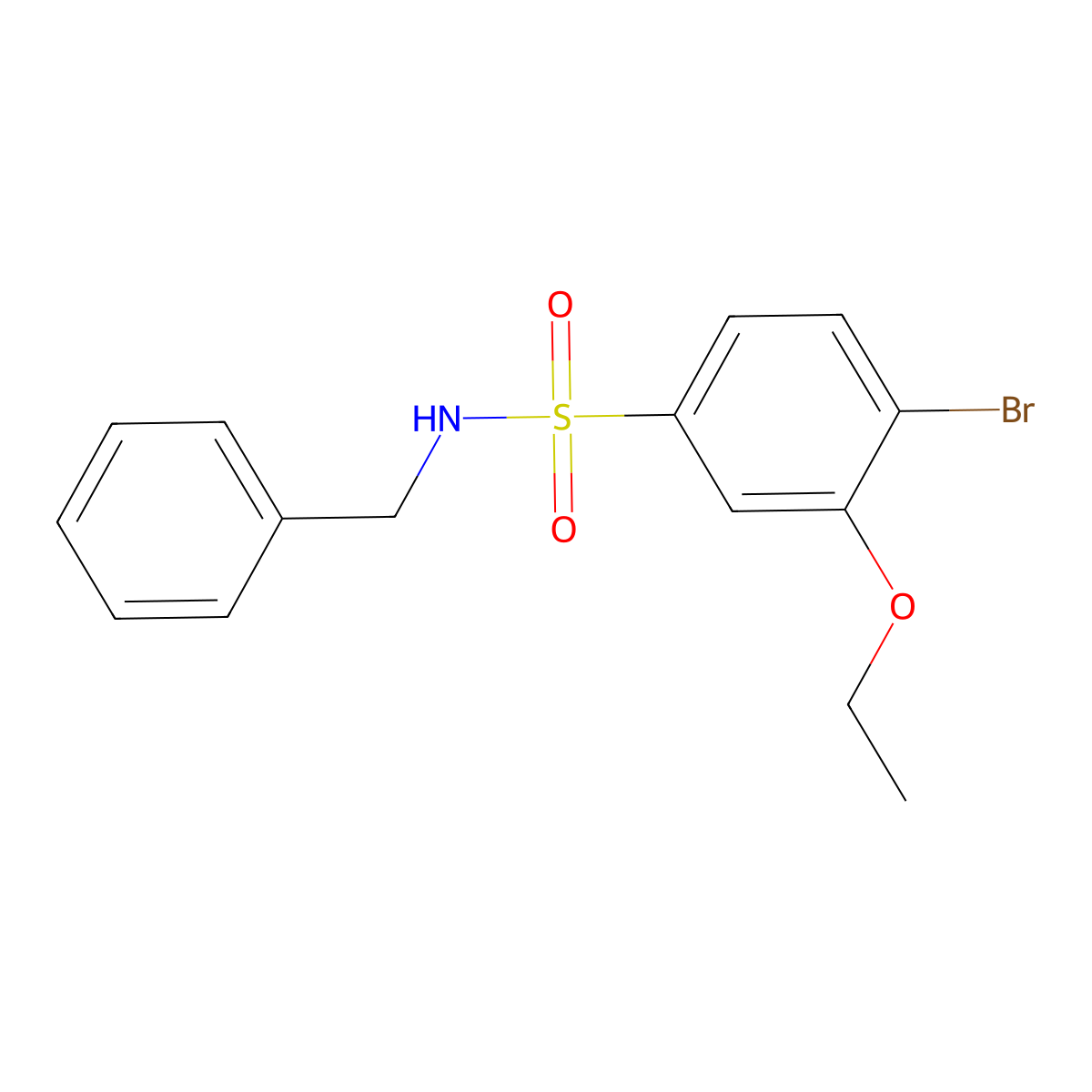 N-benzyl-4-bromo-3-ethoxybenzenesulfonamide molecular structure, CAS 838605-73-5
