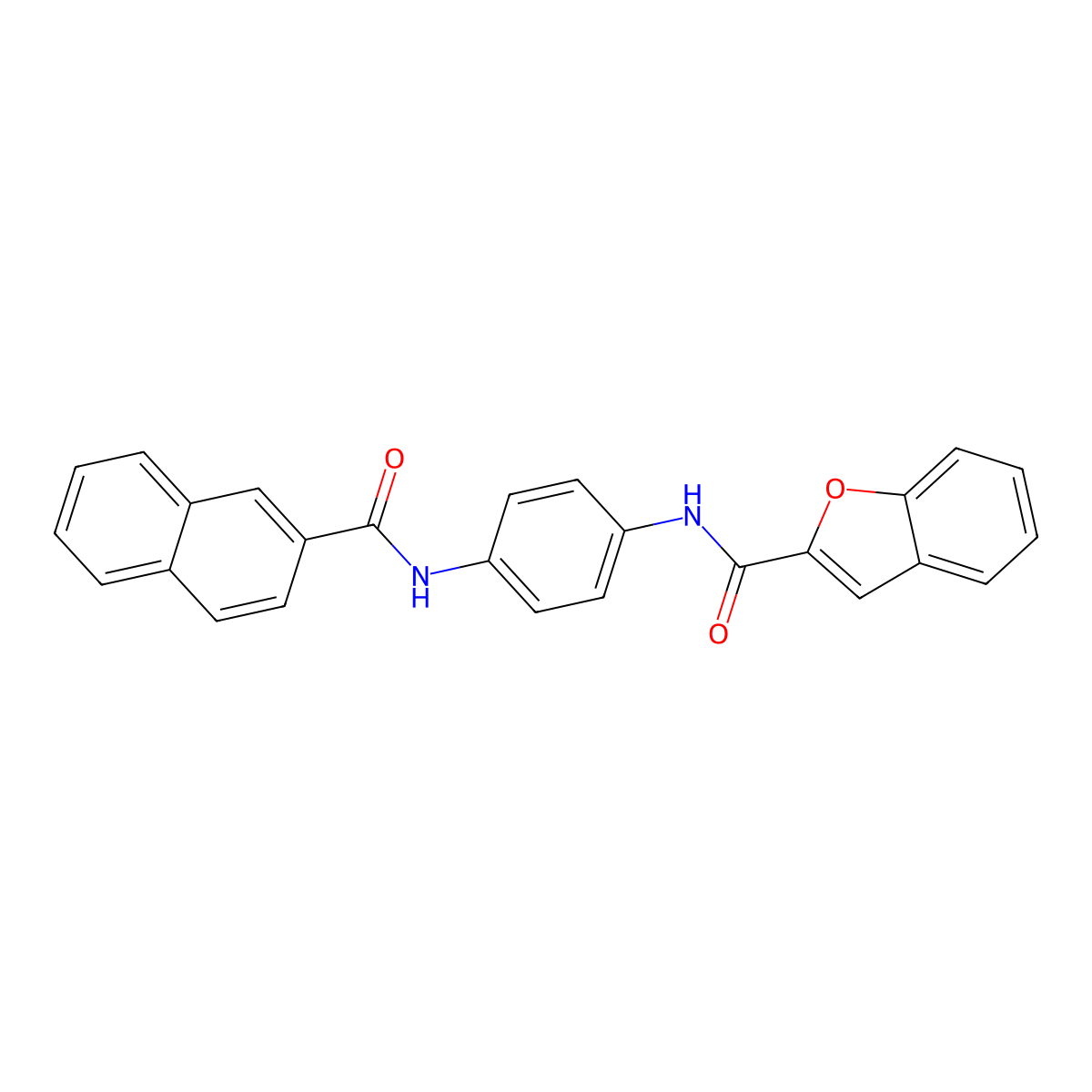N-[4-(naphthalene-2-carbonylamino)phenyl]-1-benzofuran-2-carboxamide molecular structure, CAS 838606-10-3