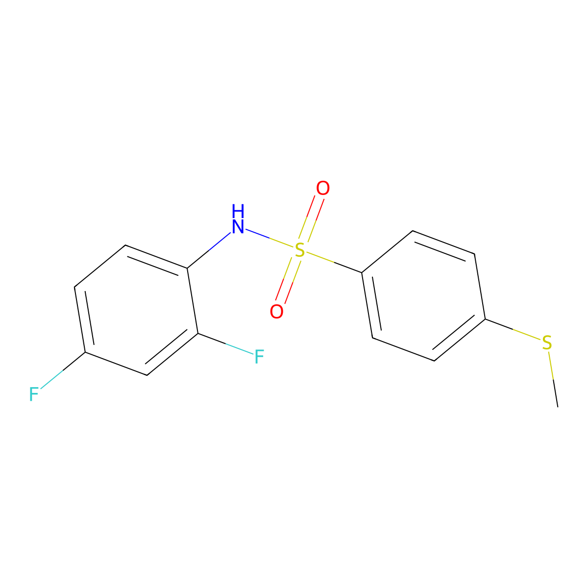 N-(2,4-difluorophenyl)-4-methylsulfanylbenzenesulfonamide molecular structure, CAS 838606-88-5