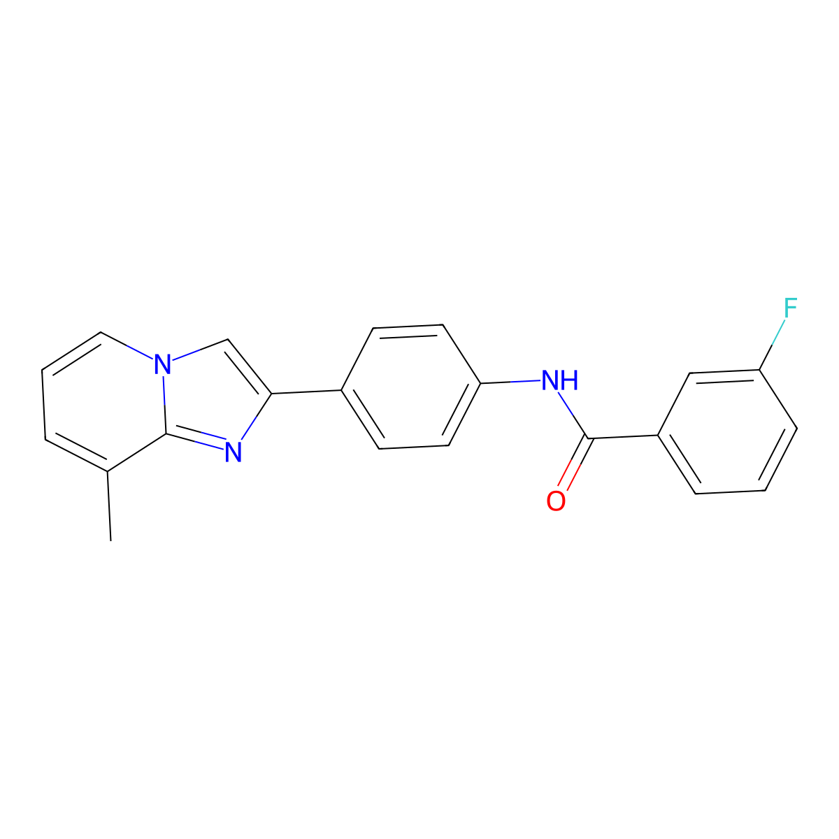 3-Fluoro-N-(4-{8-methylimidazo[1,2-A]pyridin-2-YL}phenyl)benzamide molecular structure, CAS 838607-54-8