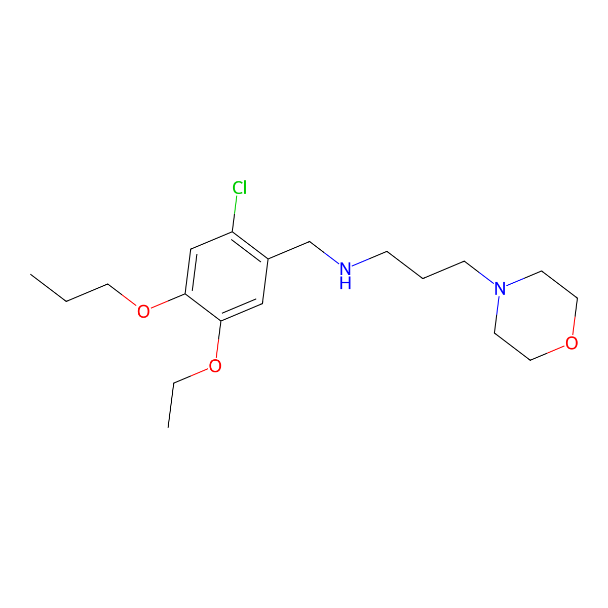 N-[(2-chloro-5-ethoxy-4-propoxyphenyl)methyl]-3-morpholin-4-ylpropan-1-amine molecular structure, CAS 838609-99-7