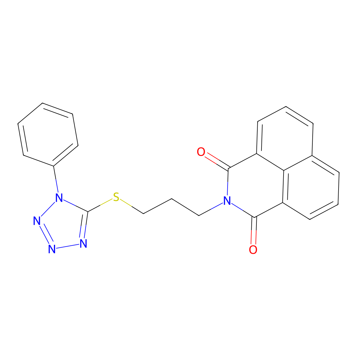 2-[3-(1-Phenyltetrazol-5-yl)sulfanylpropyl]benzo[de]isoquinoline-1,3-dione molecular structure, CAS 838612-01-4