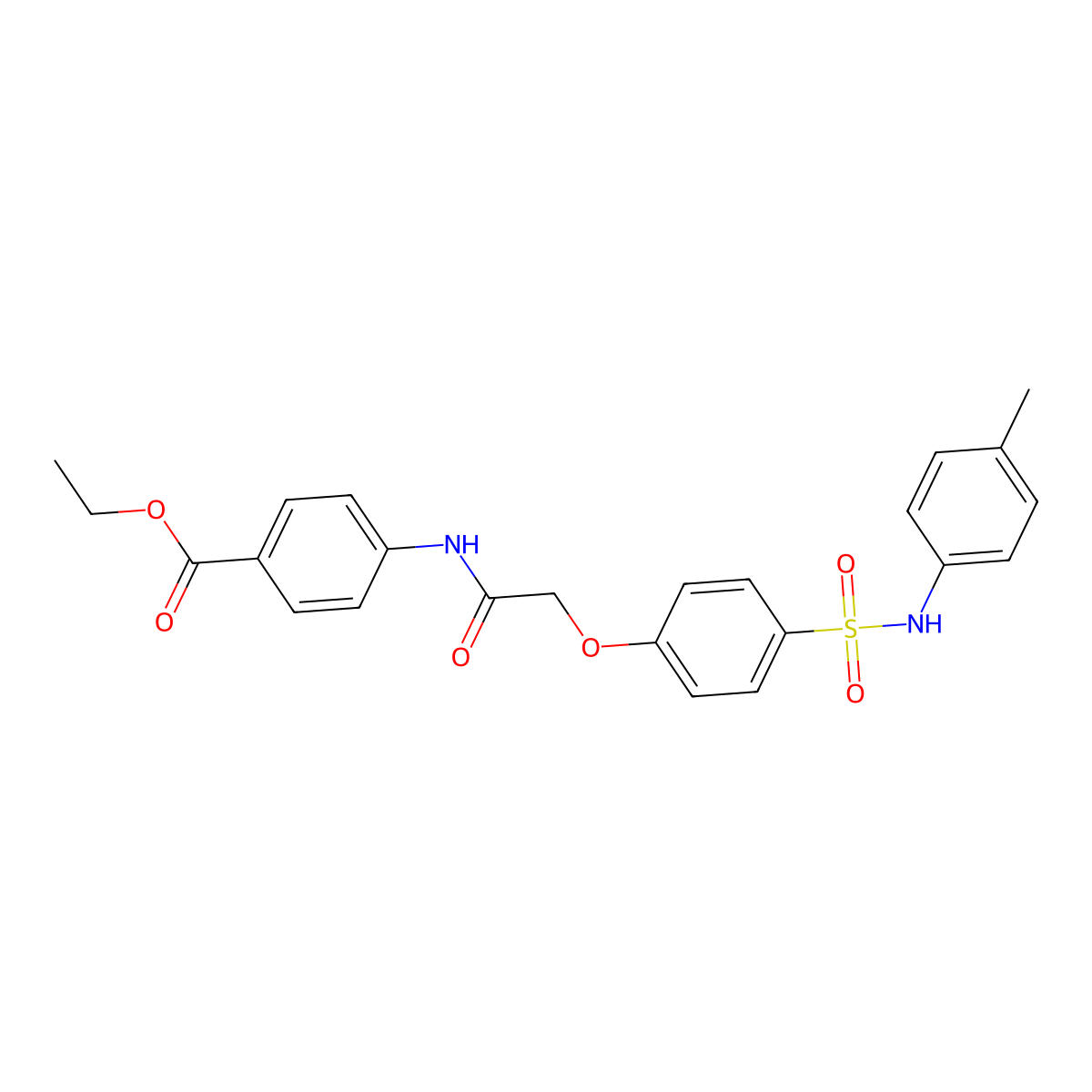 Ethyl 4-[({4-[(4-methylphenyl)sulfamoyl]phenoxy}acetyl)amino]benzoate molecular structure, CAS 838612-13-8