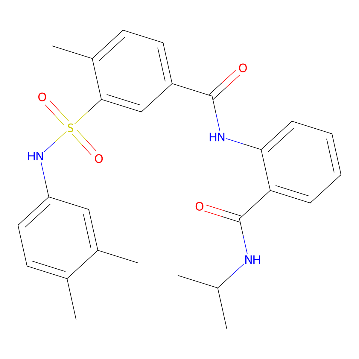 3-[(3,4-dimethylphenyl)sulfamoyl]-4-methyl-N-[2-(propan-2-ylcarbamoyl)phenyl]benzamide molecular structure, CAS 838612-88-7