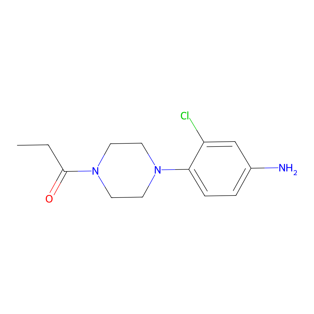 [3-Chloro-4-(4-propionylpiperazin-1-yl)phenyl]amine molecular structure, CAS 838613-75-5