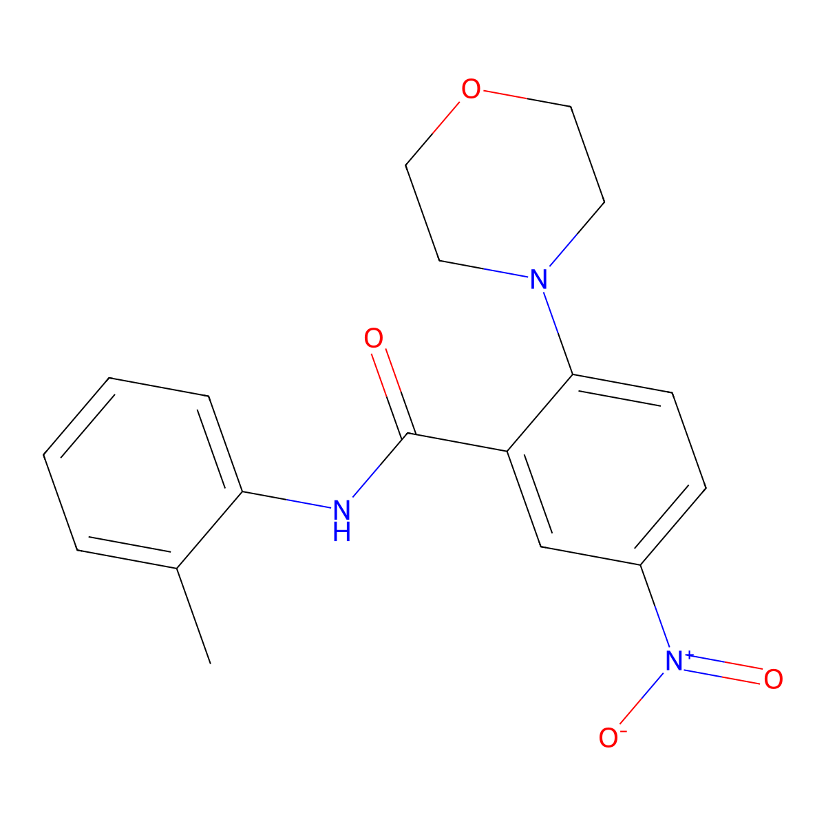 N-(2-methylphenyl)-2-morpholin-4-yl-5-nitrobenzamide molecular structure, CAS 838615-89-7