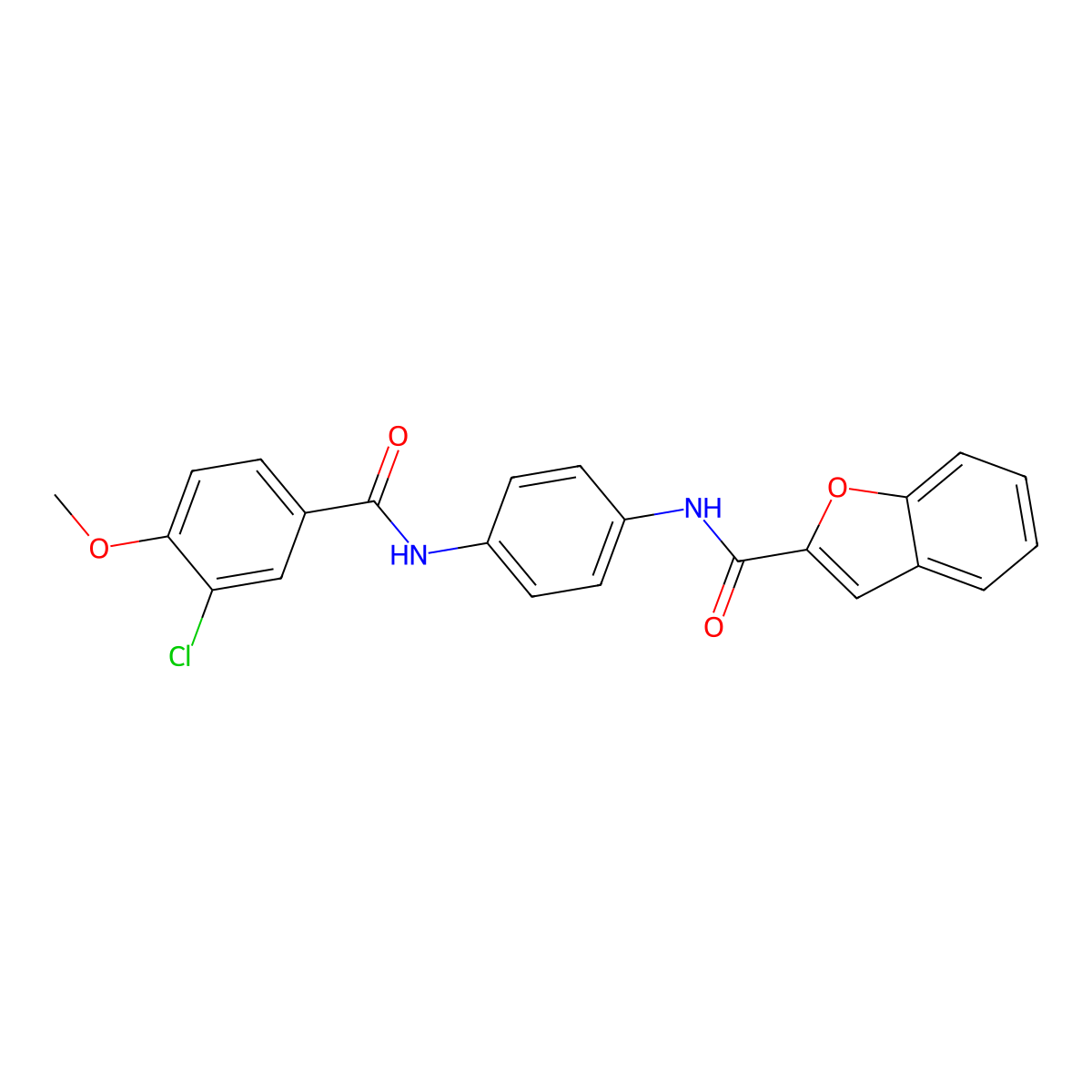N-[4-[(3-chloro-4-methoxybenzoyl)amino]phenyl]-1-benzofuran-2-carboxamide molecular structure, CAS 838616-98-1