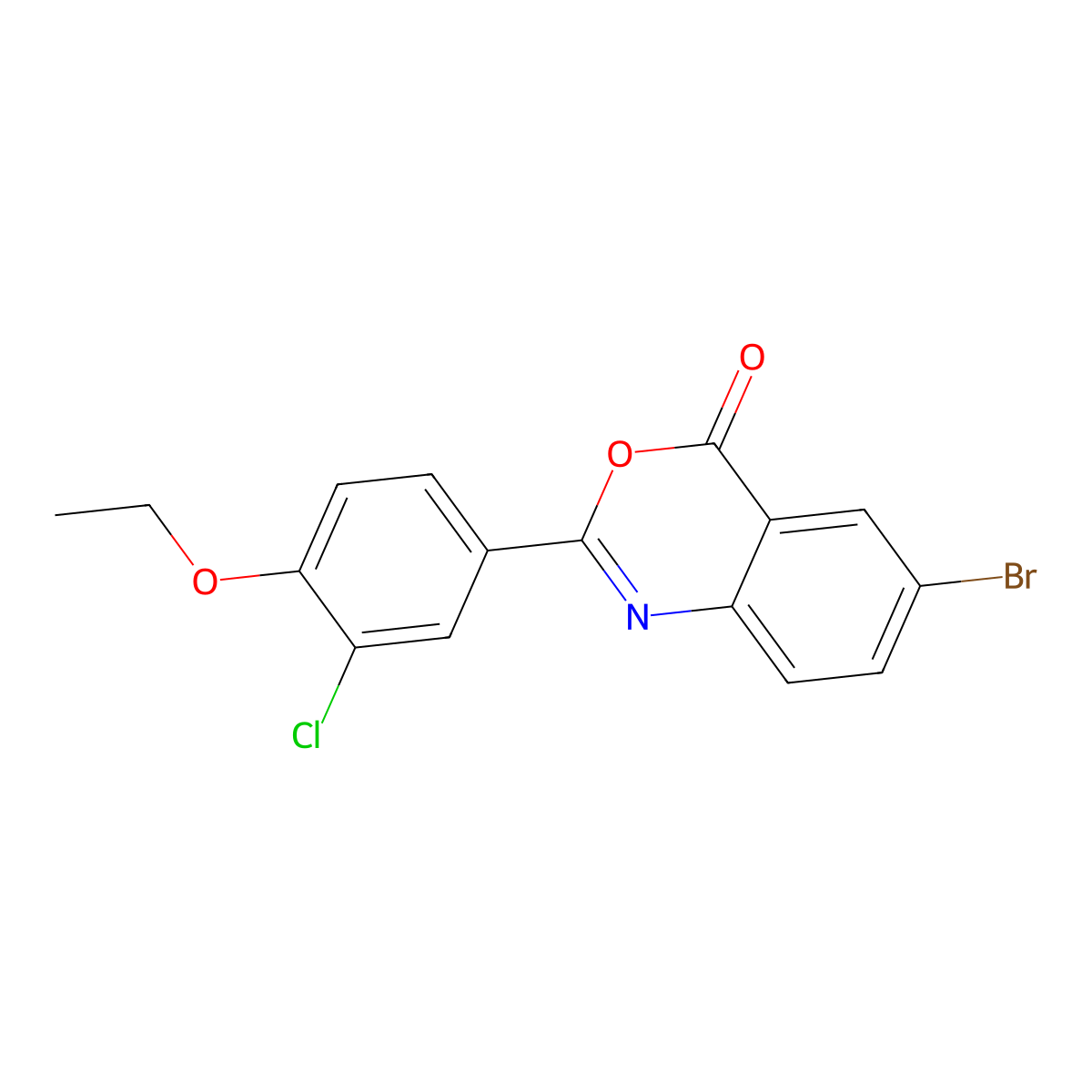 6-Bromo-2-(3-chloro-4-ethoxyphenyl)-3,1-benzoxazin-4-one molecular structure, CAS 838622-92-7
