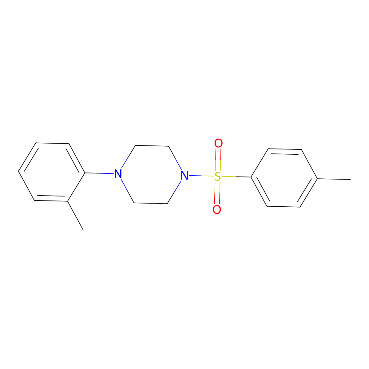 1-(o-Tolyl)-4-(p-tolylsulphonyl)piperazine molecular structure, CAS 83863-41-6