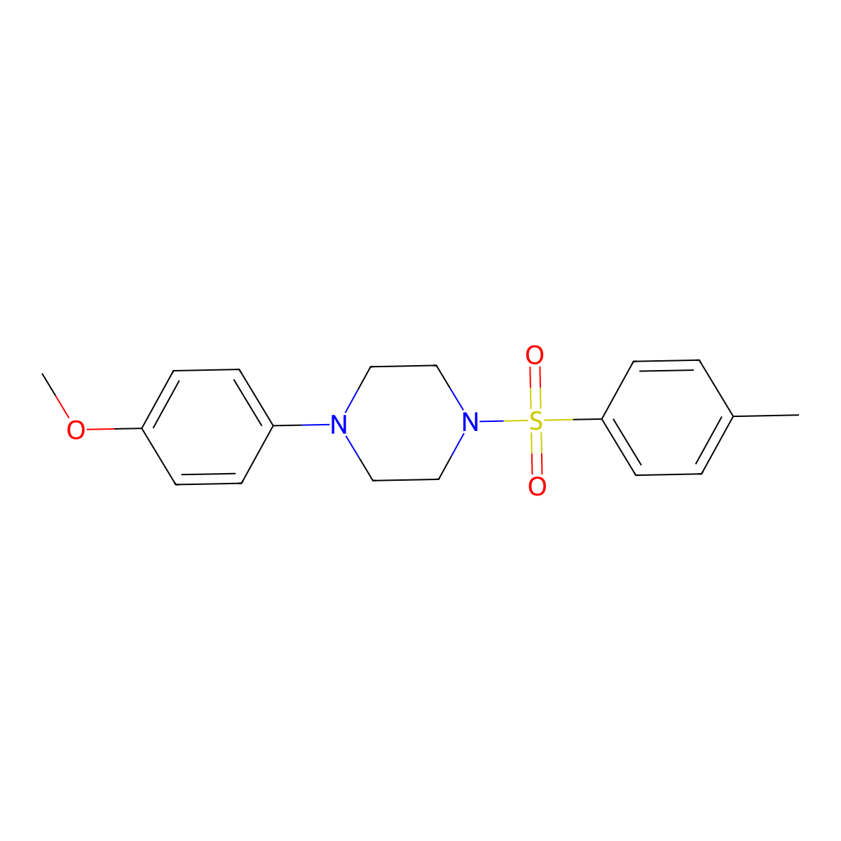 1-(4-Methoxyphenyl)-4-(p-tolylsulphonyl)piperazine molecular structure, CAS 83863-43-8