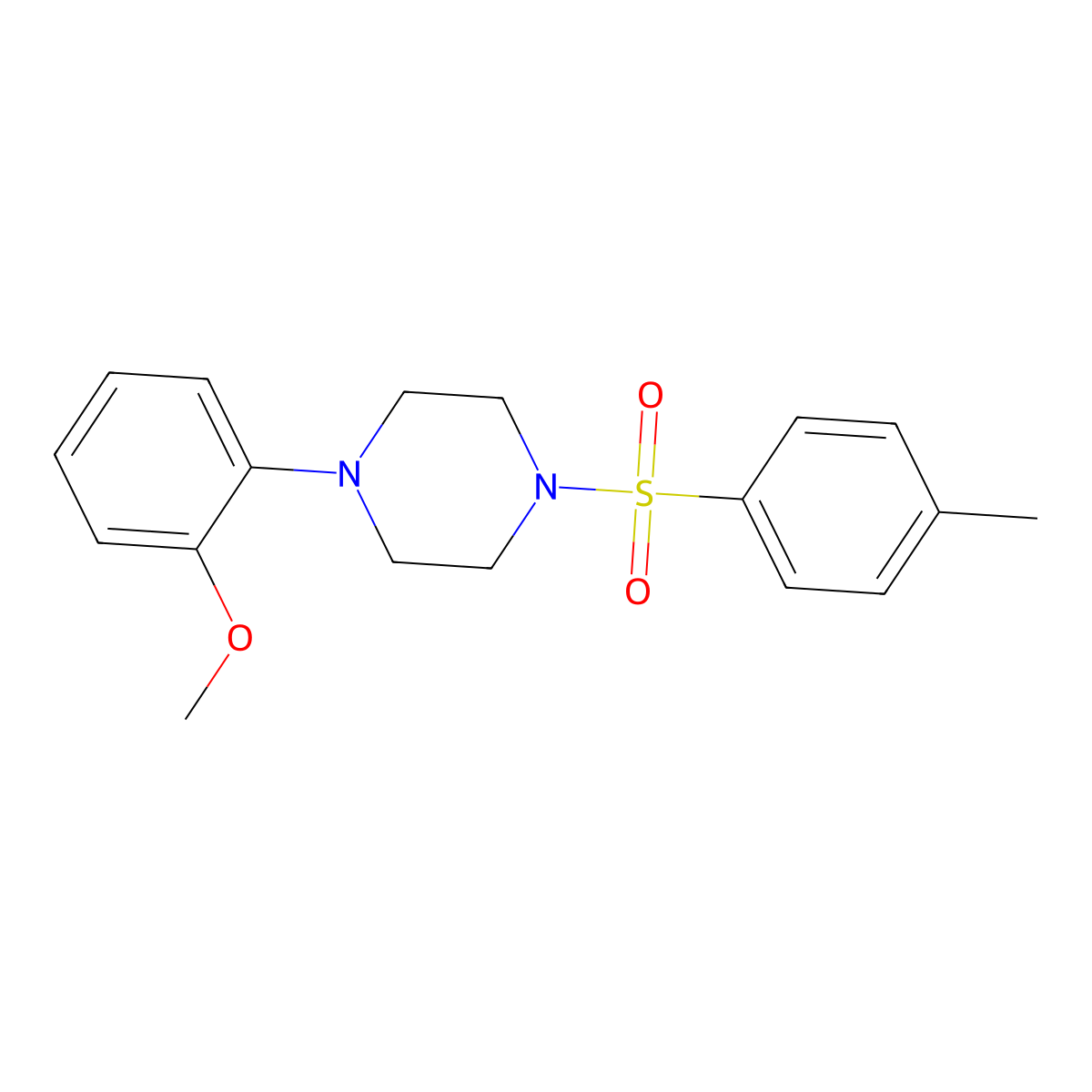 1-(2-Methoxyphenyl)-4-(p-tolylsulphonyl)piperazine molecular structure, CAS 83863-44-9