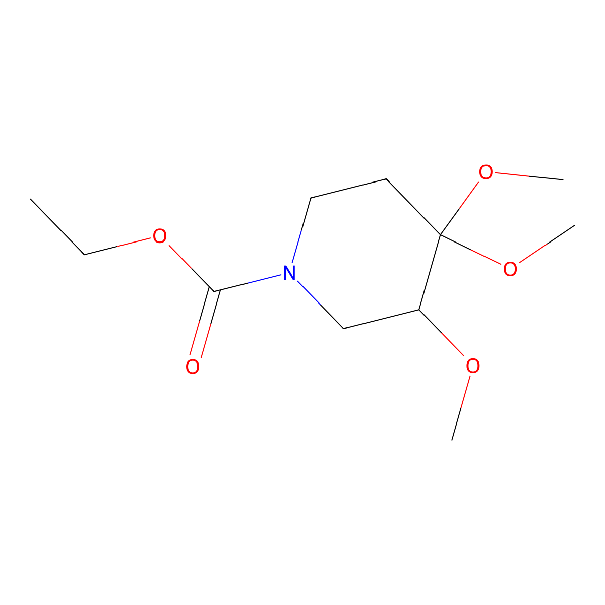 Ethyl 3,4,4-trimethoxypiperidine-1-carboxylate molecular structure, CAS 83863-73-4