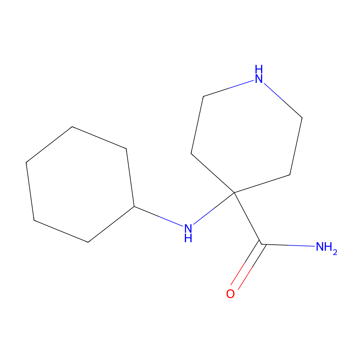 4-(Cyclohexylamino)piperidine-4-carboxamide molecular structure, CAS 83877-87-6