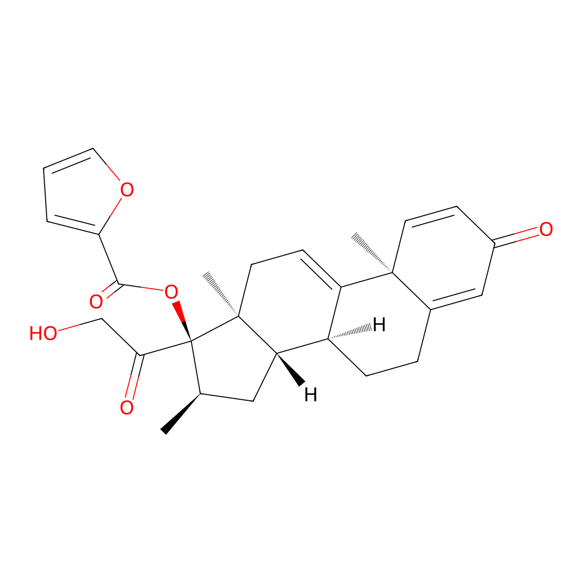 (16alpha)-17-[(2-Furanylcarbonyl)oxy]-21-hydroxy-16-methylpregna-1,4,9(11)-triene-3,20-dione molecular structure, CAS 83880-62-0
