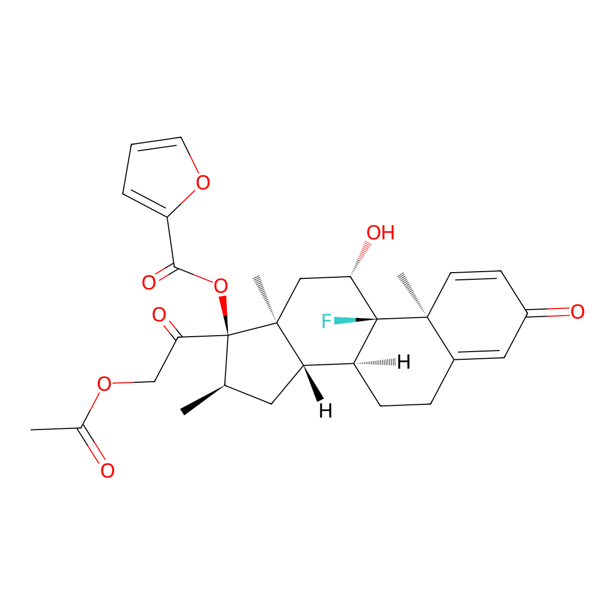 Dexamethasone acefurate molecular structure, CAS 83880-70-0