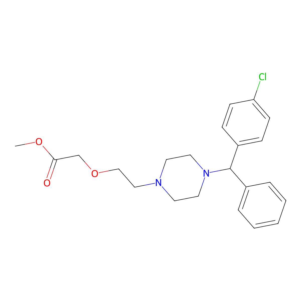 Cetirizine methyl ester molecular structure, CAS 83881-46-3