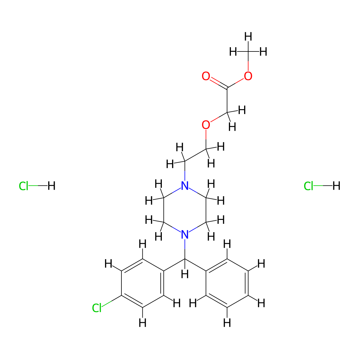 Methyl Ester of Cetirizine Dihydrochloride molecular structure, CAS 83881-48-5