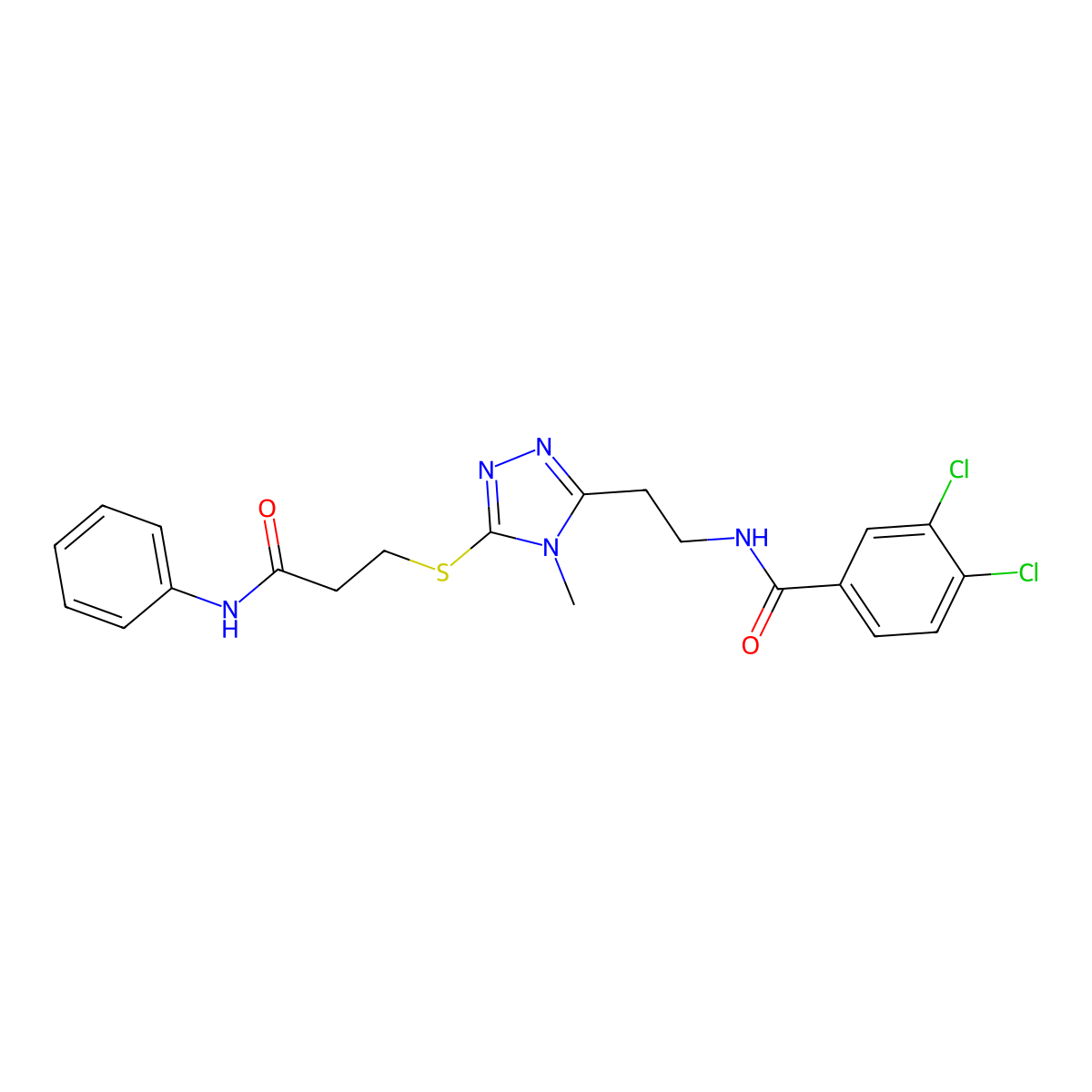 N-[2-[5-(3-anilino-3-oxopropyl)sulfanyl-4-methyl-1,2,4-triazol-3-yl]ethyl]-3,4-dichlorobenzamide molecular structure, CAS 838810-61-0