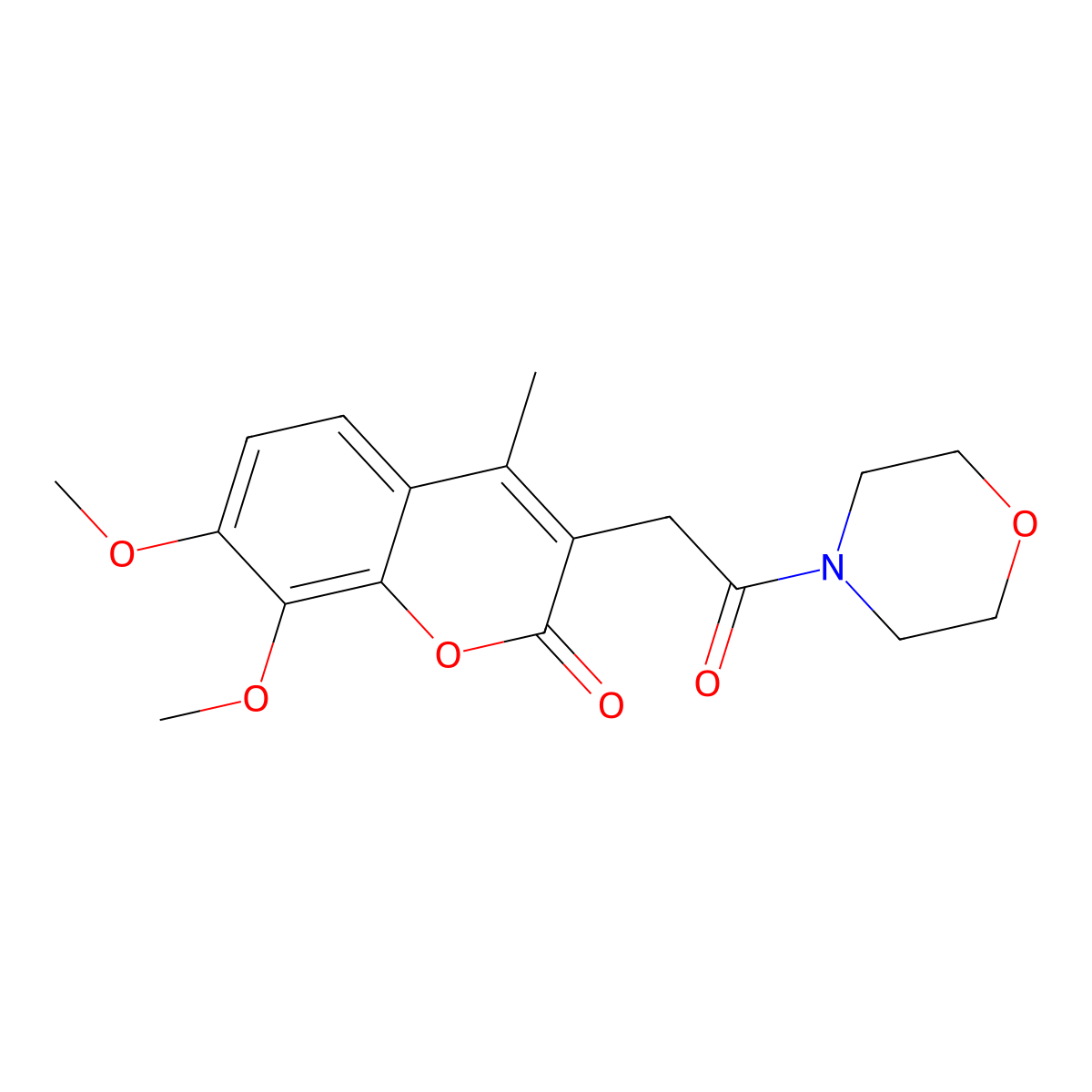 7,8-Dimethoxy-4-methyl-3-(2-morpholin-4-yl-2-oxoethyl)chromen-2-one molecular structure, CAS 838810-66-5