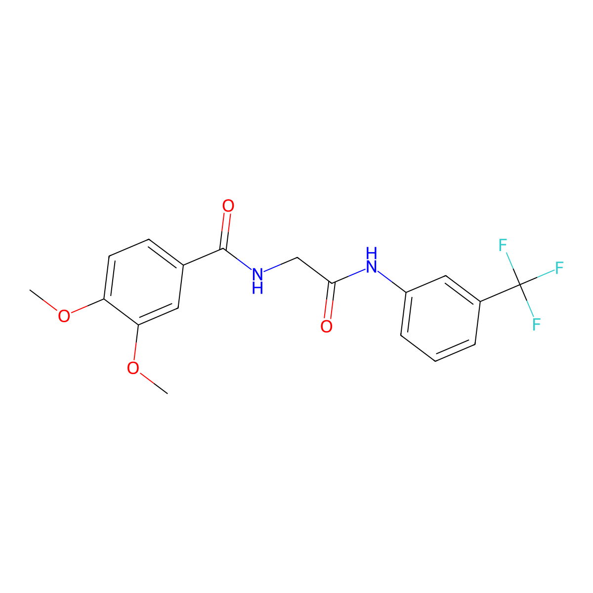 3,4-dimethoxy-N-[2-oxo-2-[3-(trifluoromethyl)anilino]ethyl]benzamide molecular structure, CAS 838811-07-7