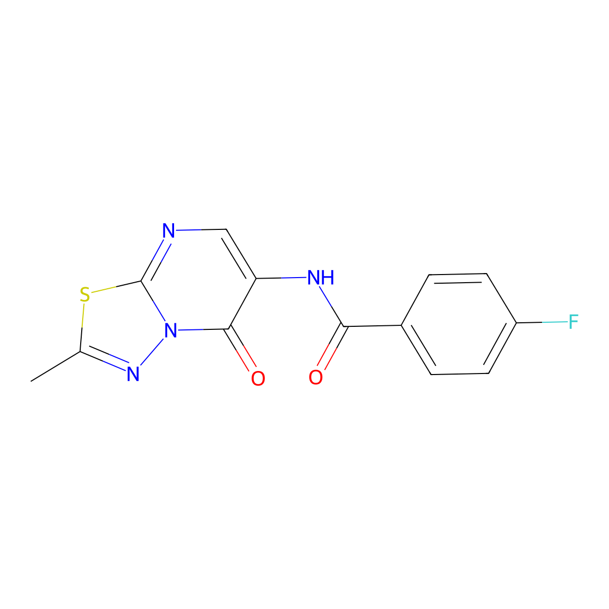 4-fluoro-N-(2-methyl-5-oxo-5H-[1,3,4]thiadiazolo[3,2-a]pyrimidin-6-yl)benzamide molecular structure, CAS 838811-11-3