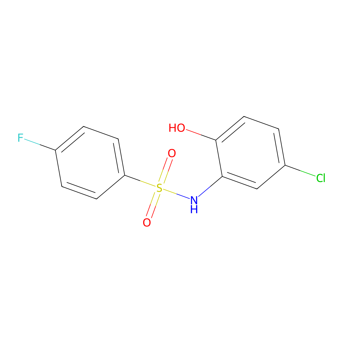 N-(5-chloro-2-hydroxyphenyl)-4-fluorobenzenesulfonamide molecular structure, CAS 838811-55-5
