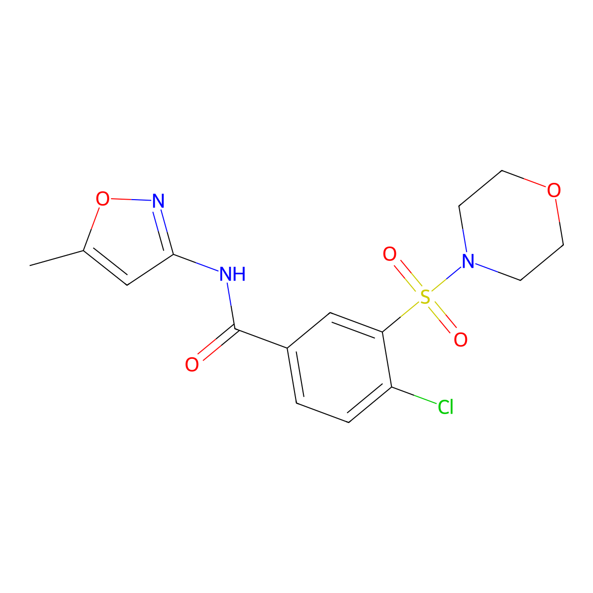 4-chloro-N-(5-methyl-1,2-oxazol-3-yl)-3-(morpholin-4-ylsulfonyl)benzamide molecular structure, CAS 838811-67-9