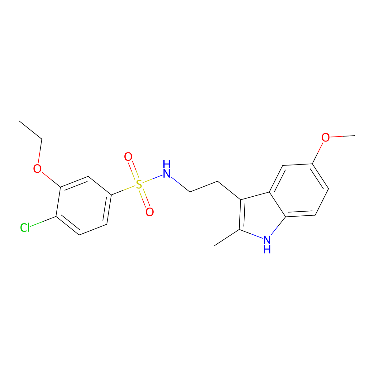 [(4-Chloro-3-ethoxyphenyl)sulfonyl][2-(5-methoxy-2-methylindol-3-yl)ethyl]amin e molecular structure, CAS 838811-96-4