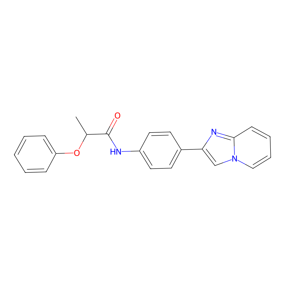 N-(4-(imidazo[1,2-a]pyridin-2-yl)phenyl)-2-phenoxypropanamide molecular structure, CAS 838812-17-2