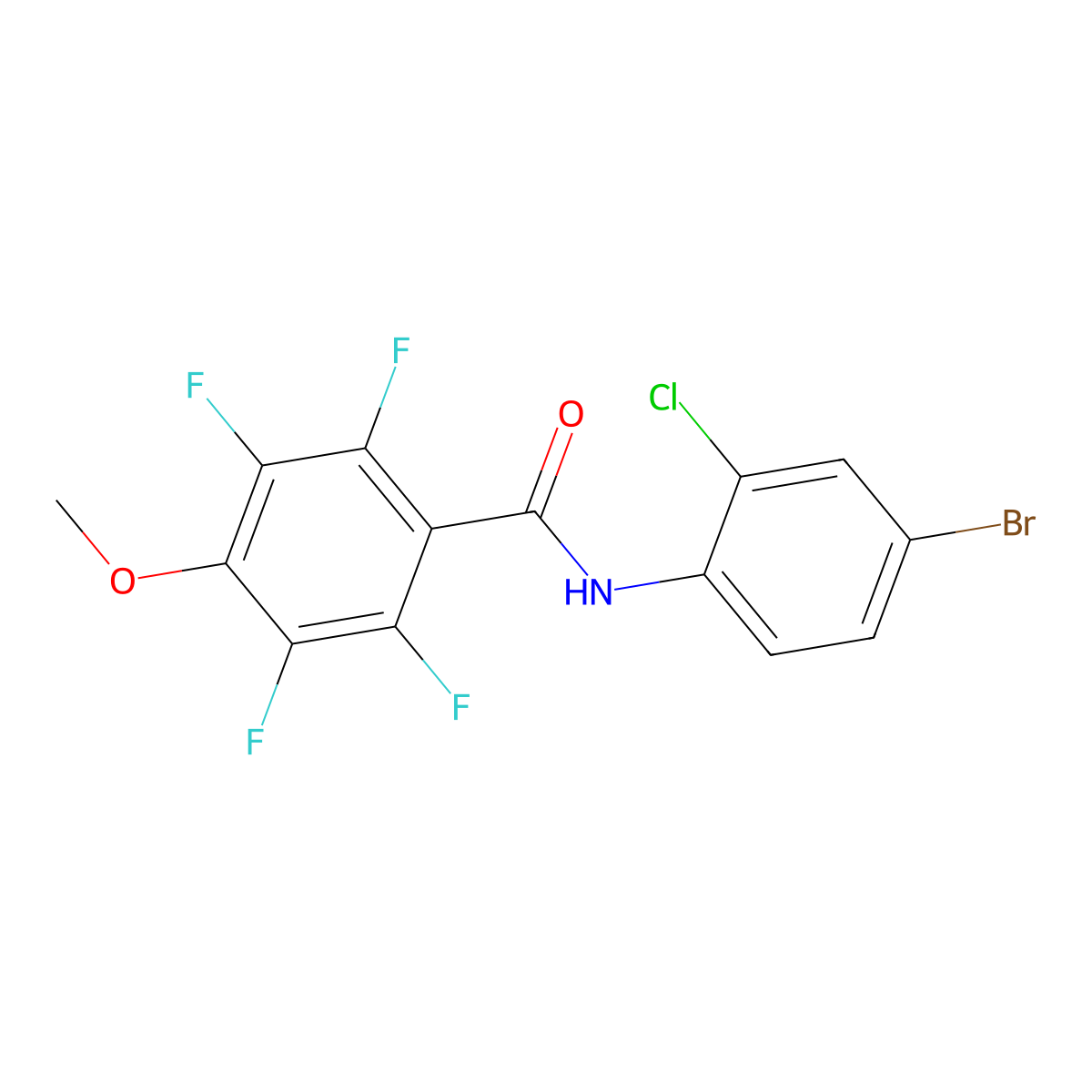 N-(4-bromo-2-chlorophenyl)-2,3,5,6-tetrafluoro-4-methoxybenzamide molecular structure, CAS 838812-21-8