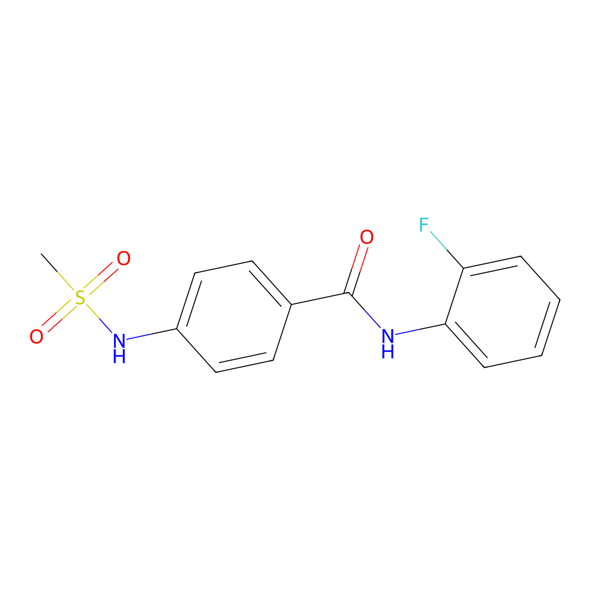 N-(2-fluorophenyl)-4-(methanesulfonamido)benzamide molecular structure, CAS 838812-64-9