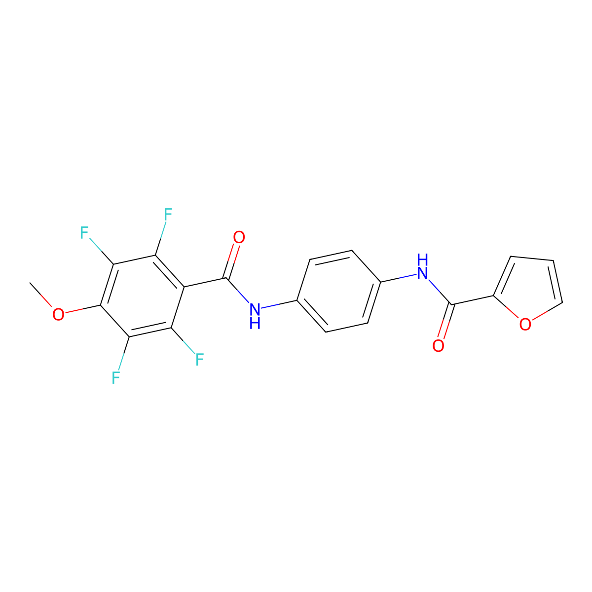 N-{4-[(2,3,5,6-tetrafluoro-4-methoxybenzoyl)amino]phenyl}-2-furamide molecular structure, CAS 838812-91-2