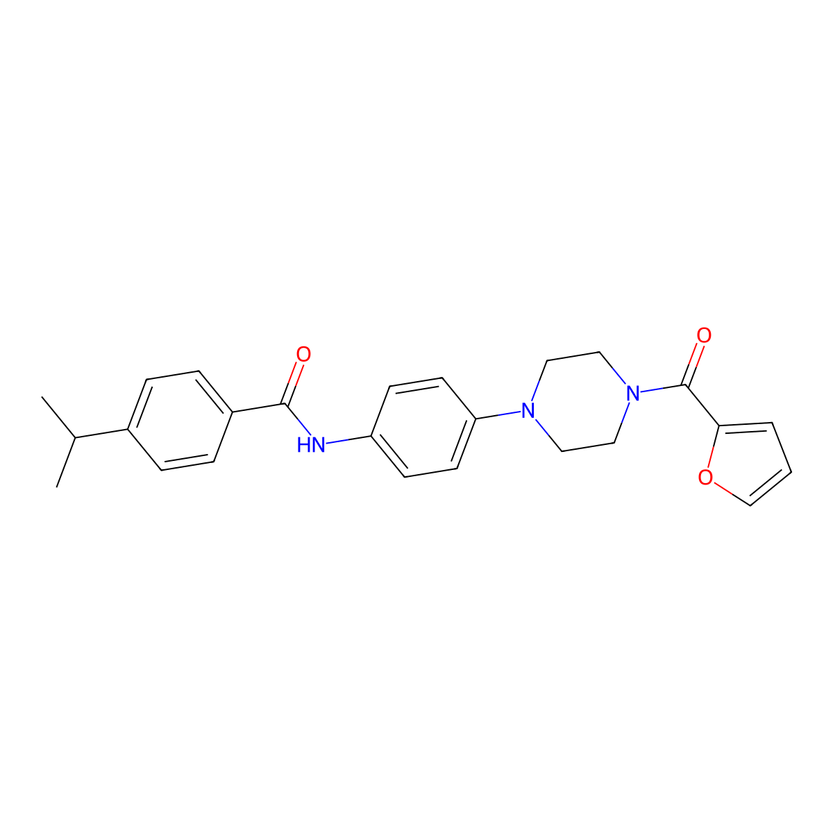 N-[4-[4-(furan-2-carbonyl)piperazin-1-yl]phenyl]-4-propan-2-ylbenzamide molecular structure, CAS 838812-94-5