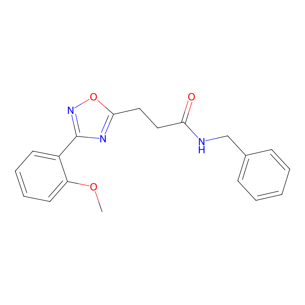 N-benzyl-3-[3-(2-methoxyphenyl)-1,2,4-oxadiazol-5-yl]propanamide molecular structure, CAS 838813-01-7