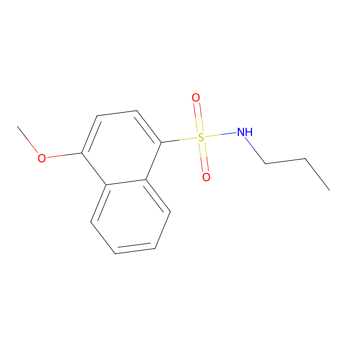4-methoxy-N-propylnaphthalene-1-sulfonamide molecular structure, CAS 838813-12-0