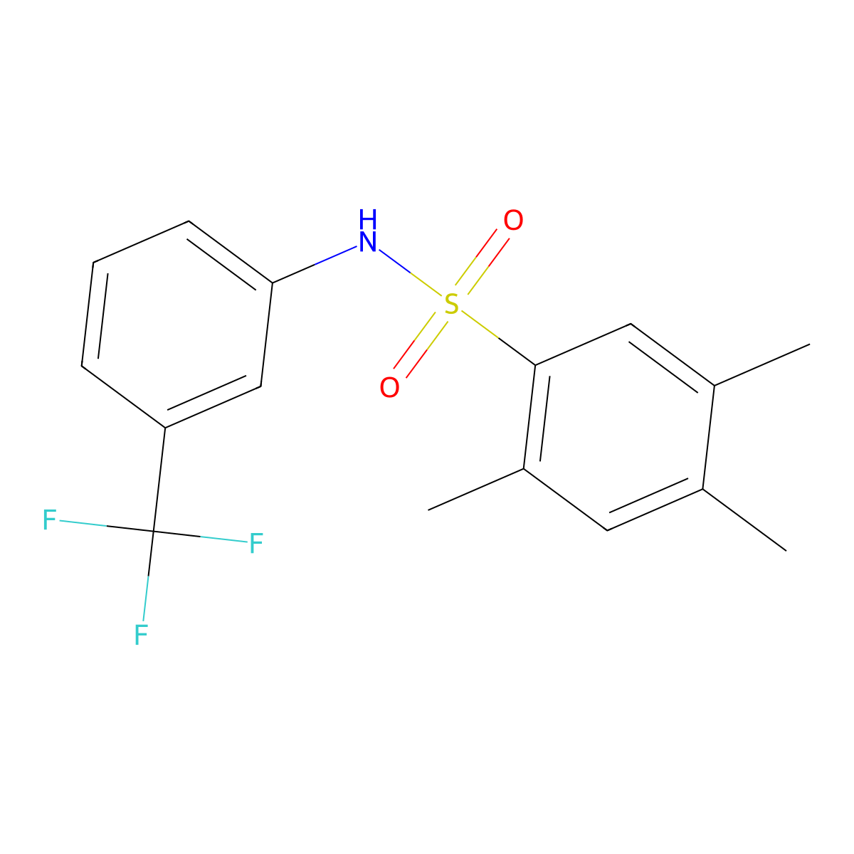 2,4,5-trimethyl-N-[3-(trifluoromethyl)phenyl]benzene-1-sulfonamide molecular structure, CAS 838813-46-0