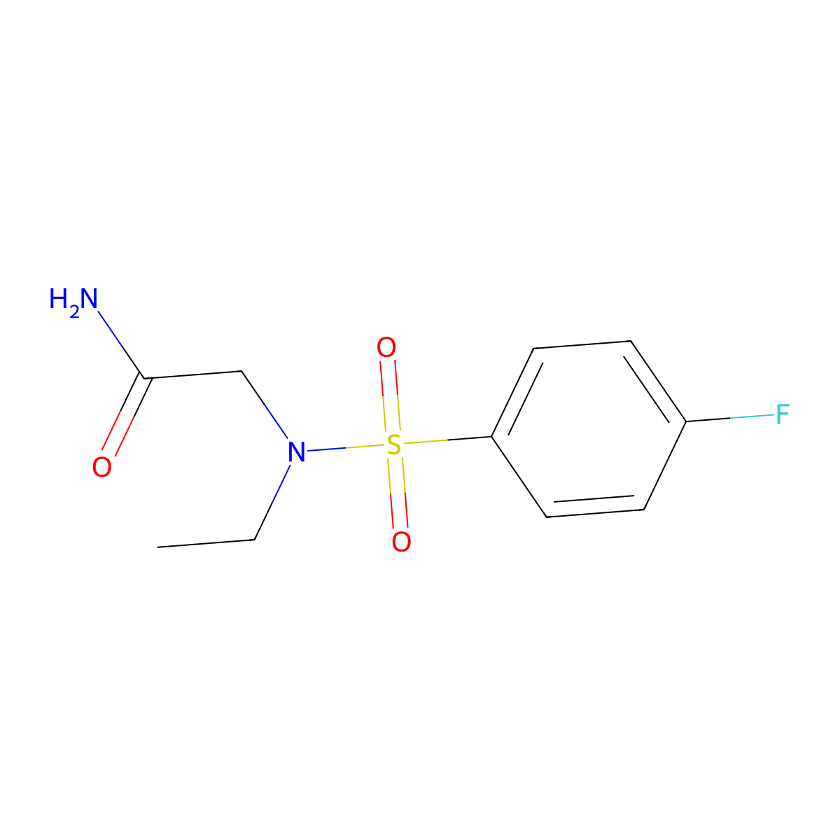 2-[Ethyl-(4-fluorophenyl)sulfonylamino]acetamide molecular structure, CAS 838813-56-2