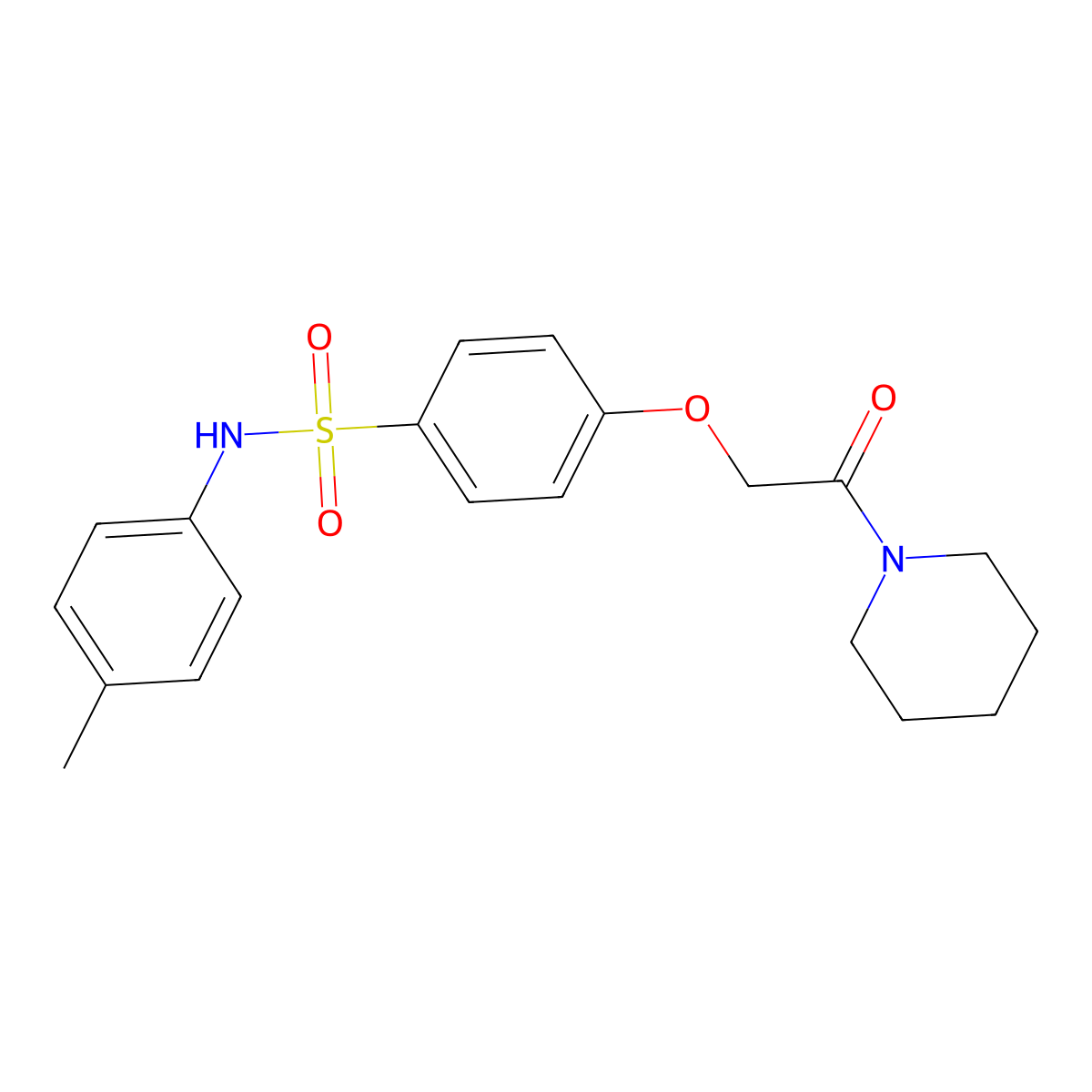 N-(4-methylphenyl)-4-(2-oxo-2-piperidin-1-ylethoxy)benzenesulfonamide molecular structure, CAS 838813-58-4