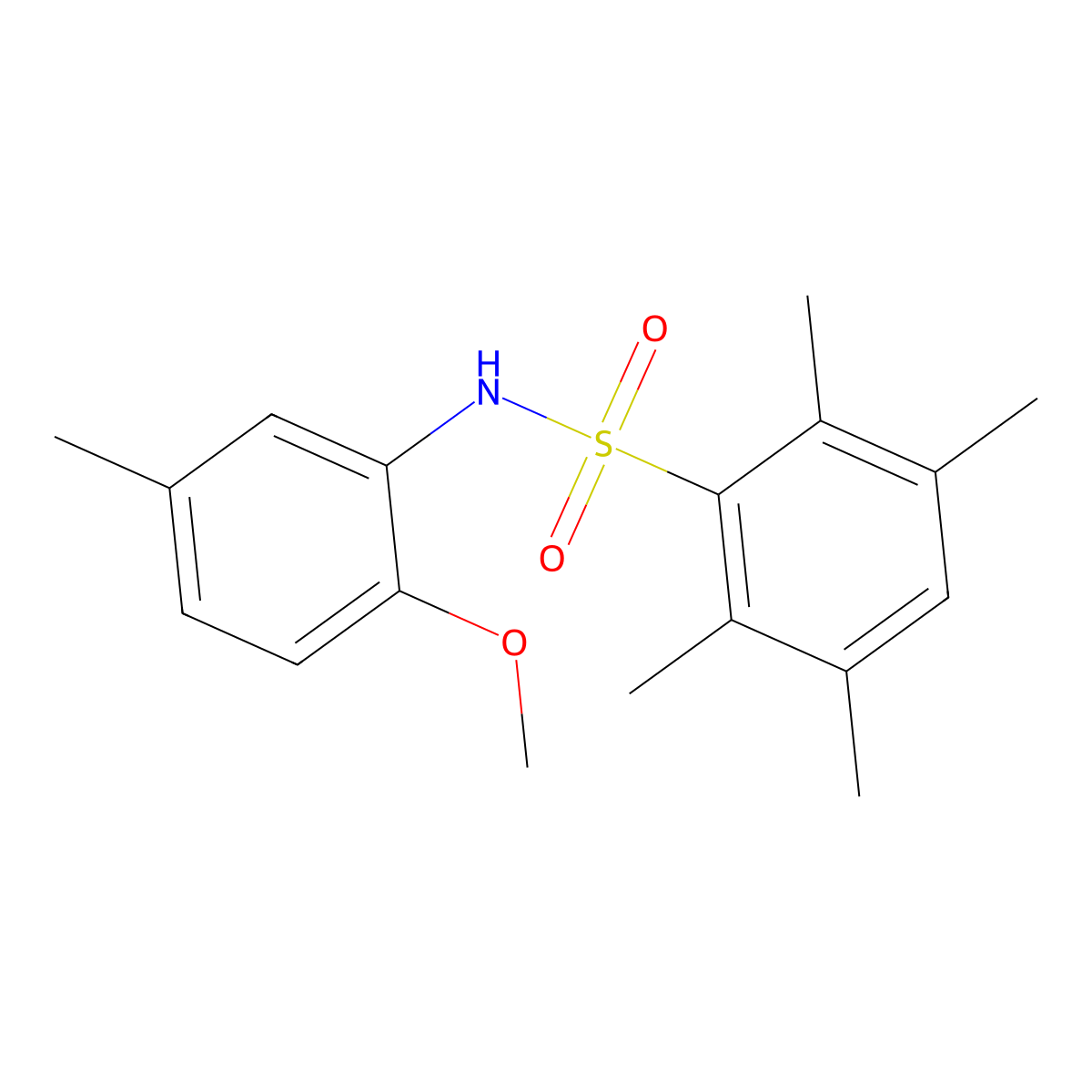 N-(2-methoxy-5-methylphenyl)-2,3,5,6-tetramethylbenzenesulfonamide molecular structure, CAS 838813-64-2