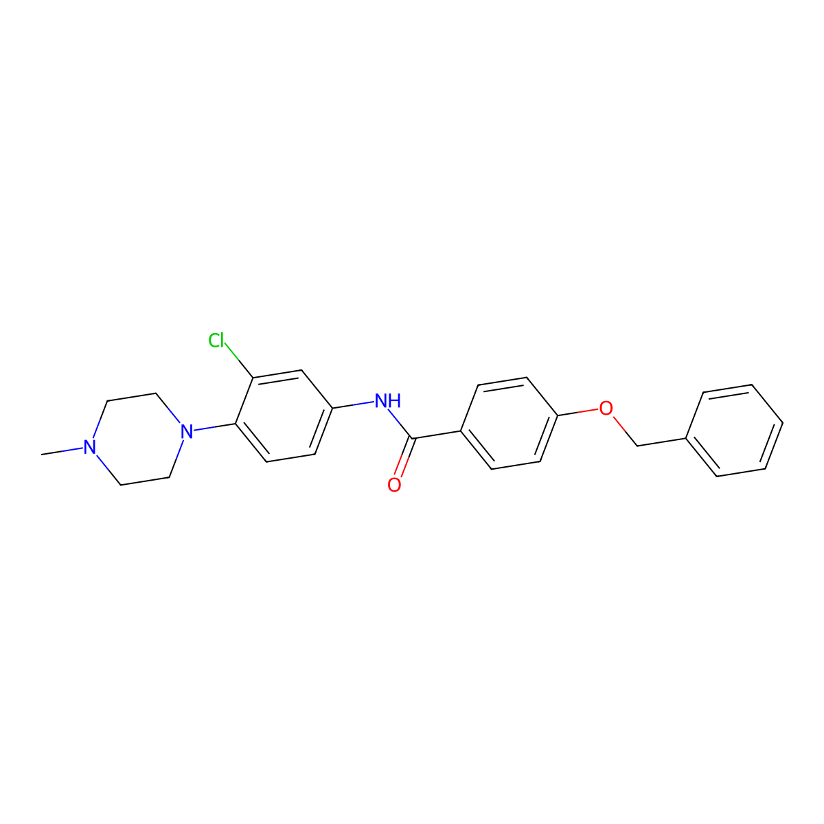 N-[3-chloro-4-(4-methylpiperazin-1-yl)phenyl]-4-phenylmethoxybenzamide molecular structure, CAS 838813-76-6